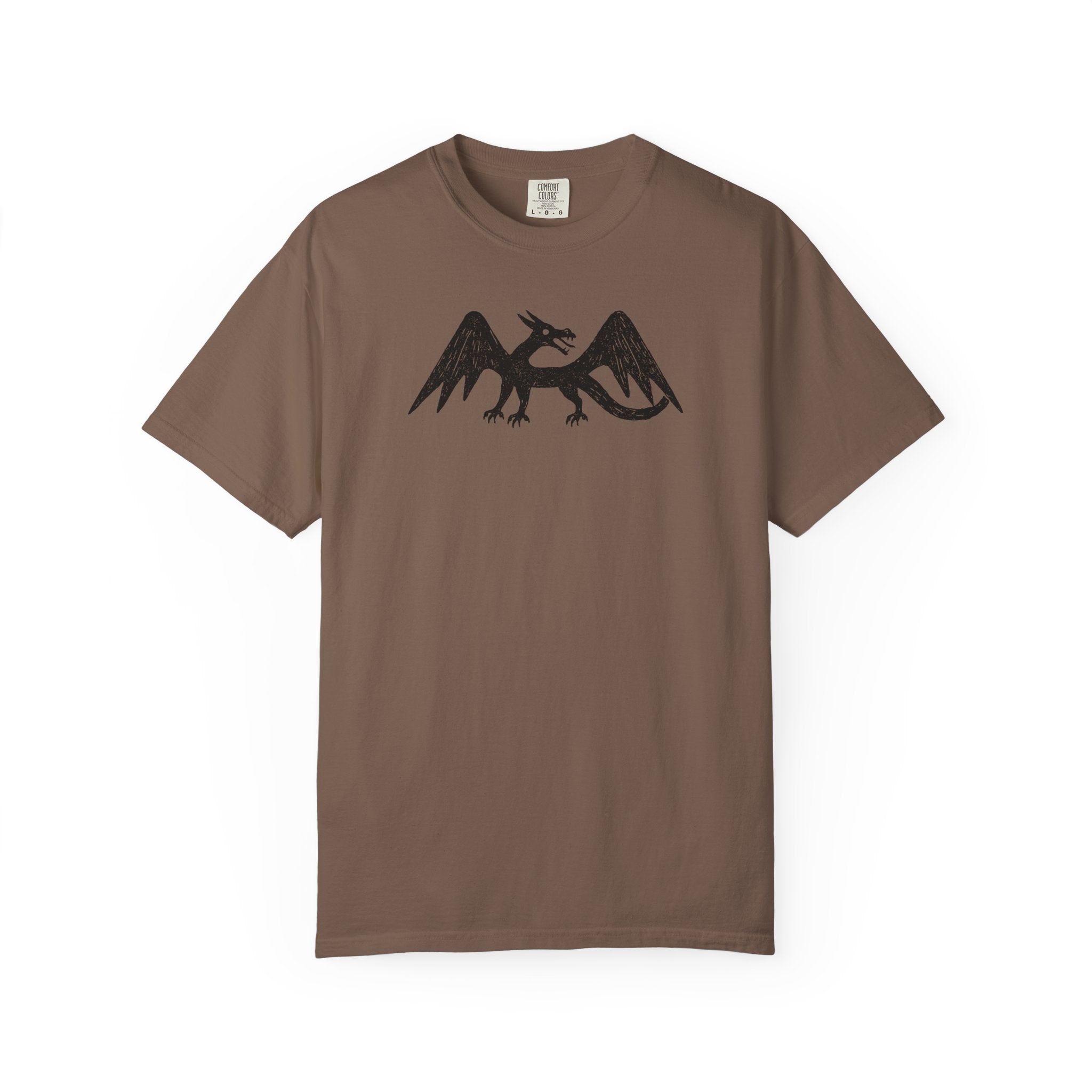 Black Heraldic Dragon T-Shirt | Medieval Crest, Gothic Fantasy