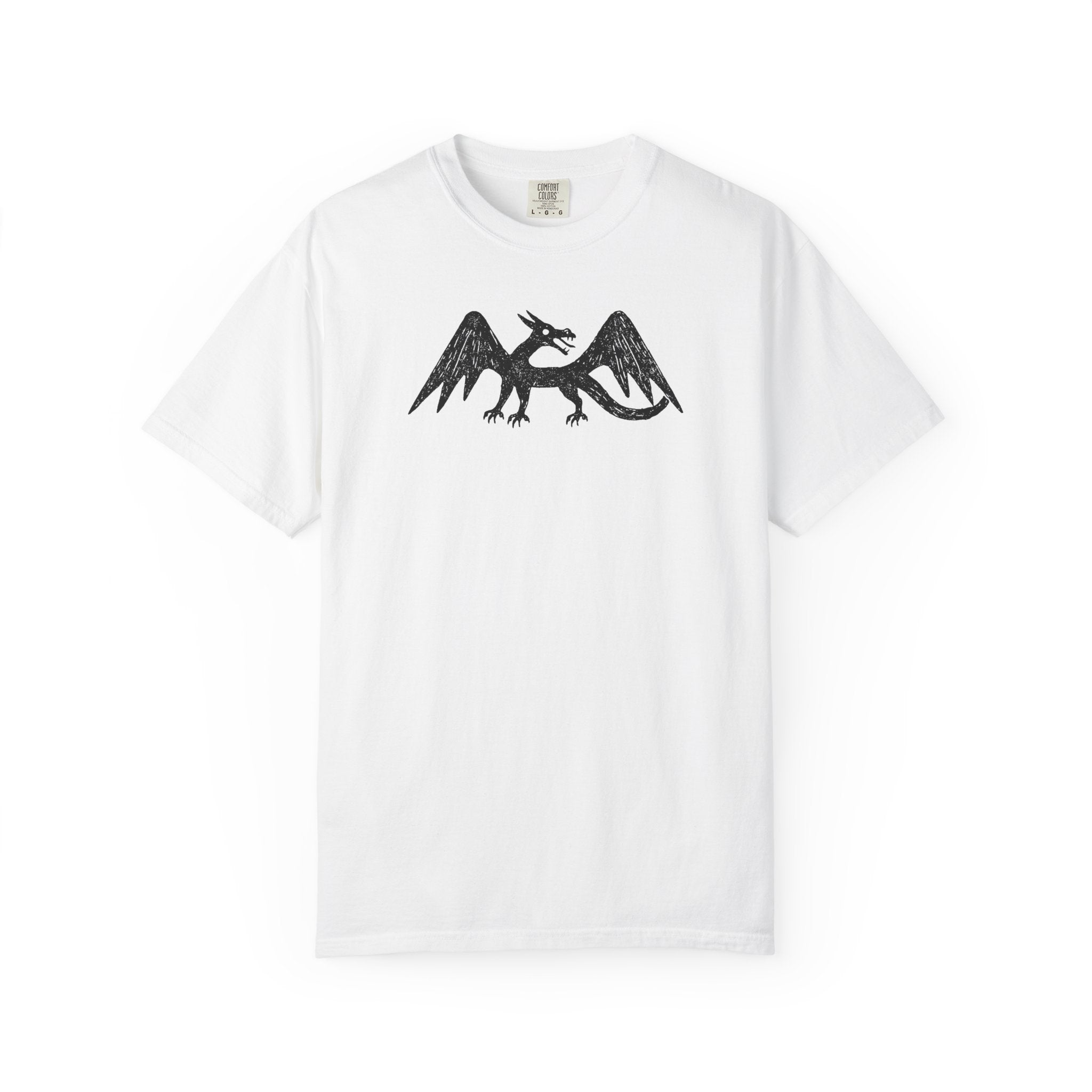 Black Heraldic Dragon T-Shirt | Medieval Crest, Gothic Fantasy