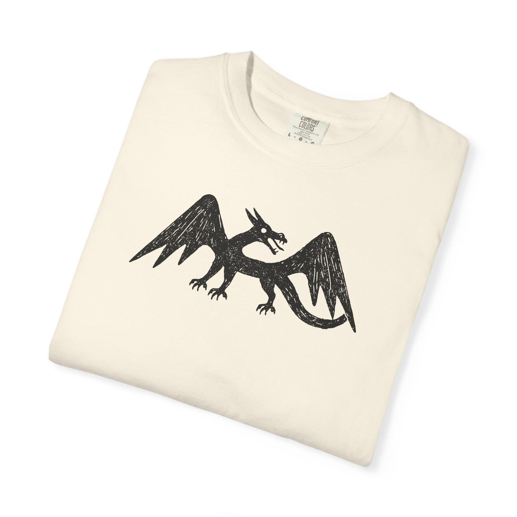Black Heraldic Dragon T-Shirt | Medieval Crest, Gothic Fantasy