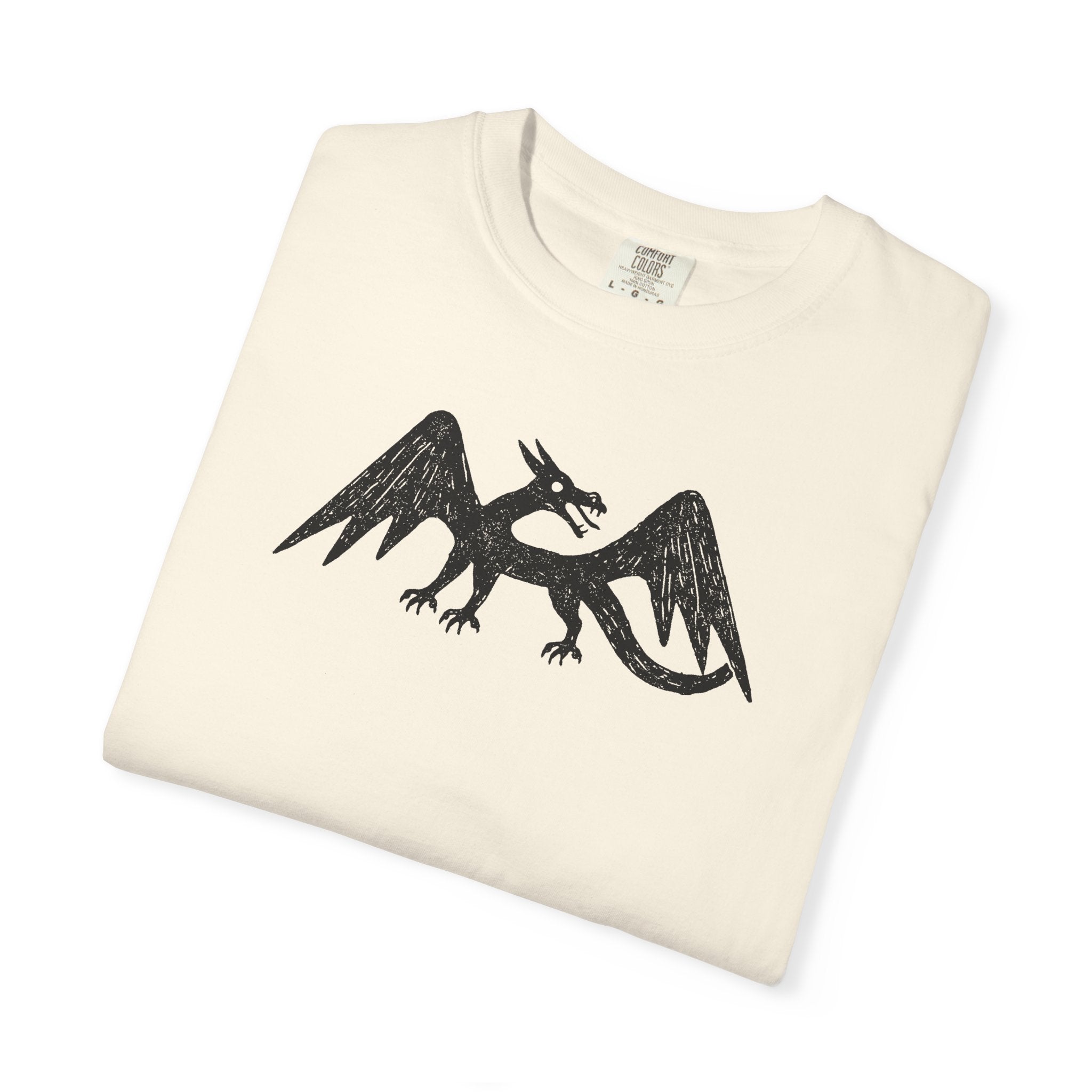 Black Heraldic Dragon T-Shirt | Medieval Crest, Gothic Fantasy