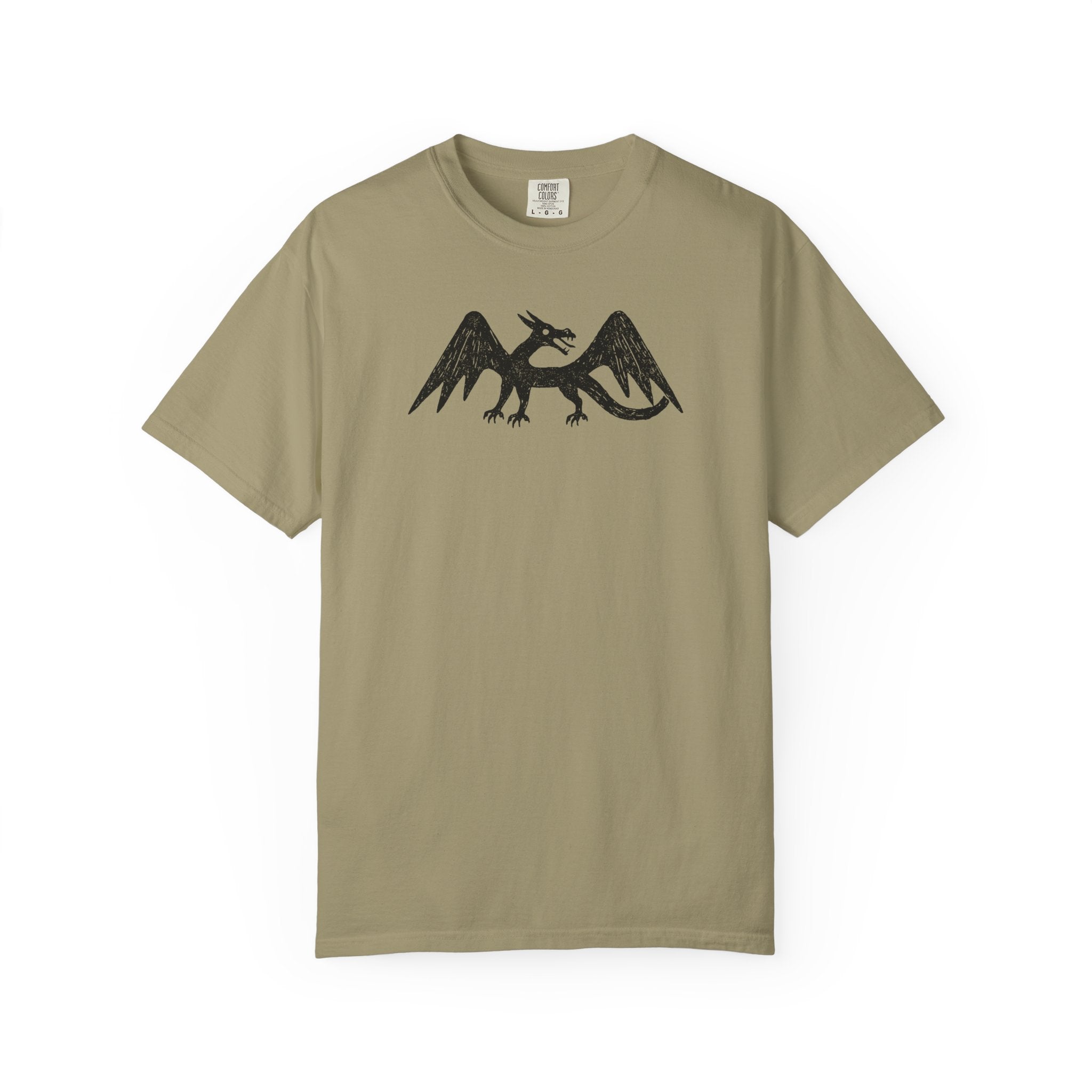 Black Heraldic Dragon T-Shirt | Medieval Crest, Gothic Fantasy