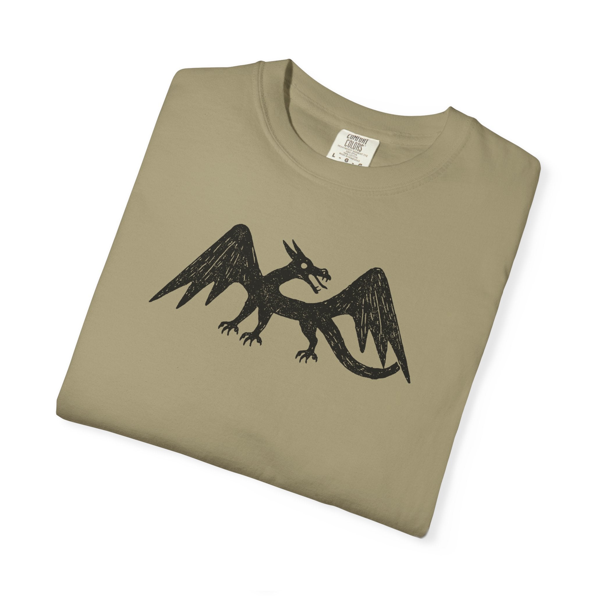 Black Heraldic Dragon T-Shirt | Medieval Crest, Gothic Fantasy