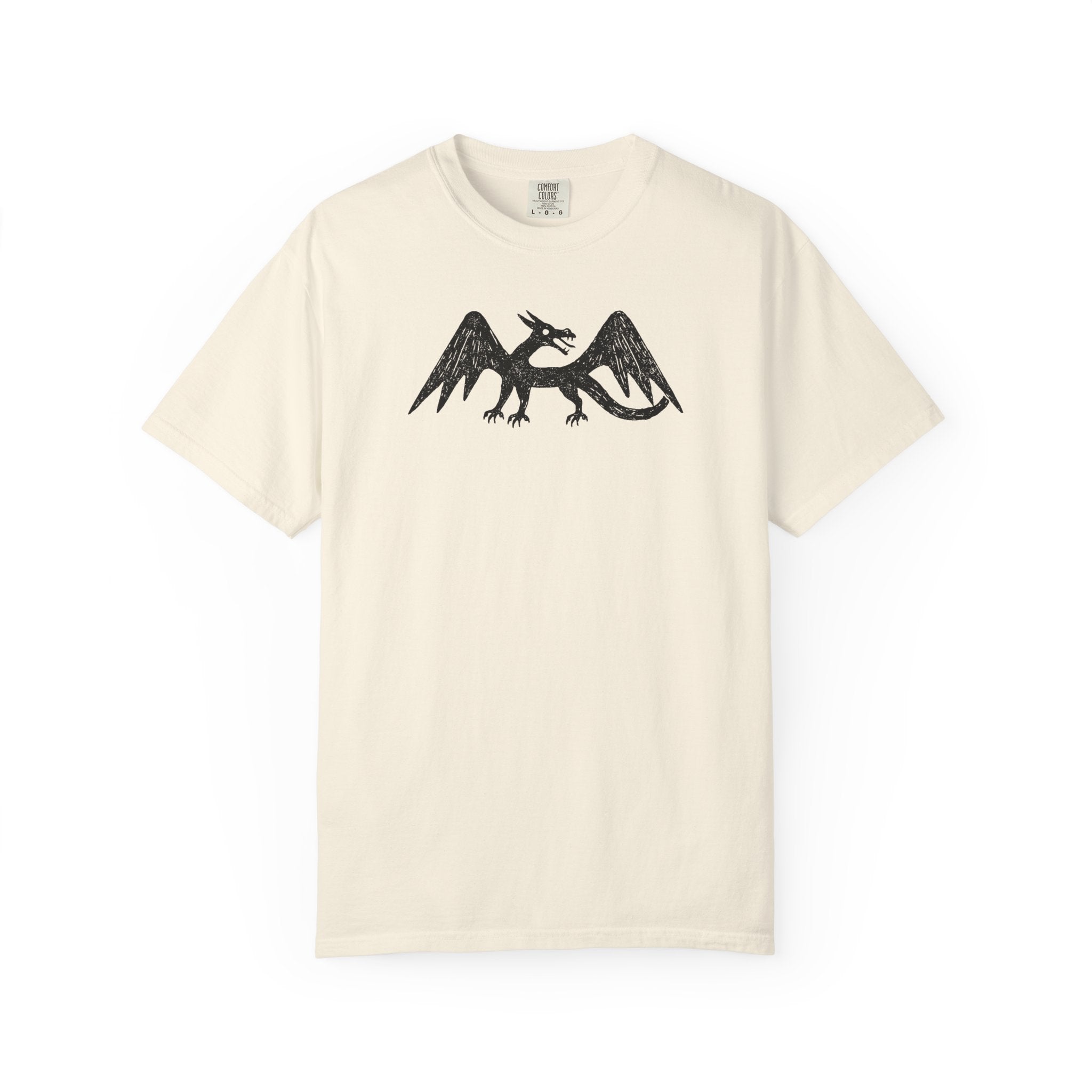 Black Heraldic Dragon T-Shirt | Medieval Crest, Gothic Fantasy