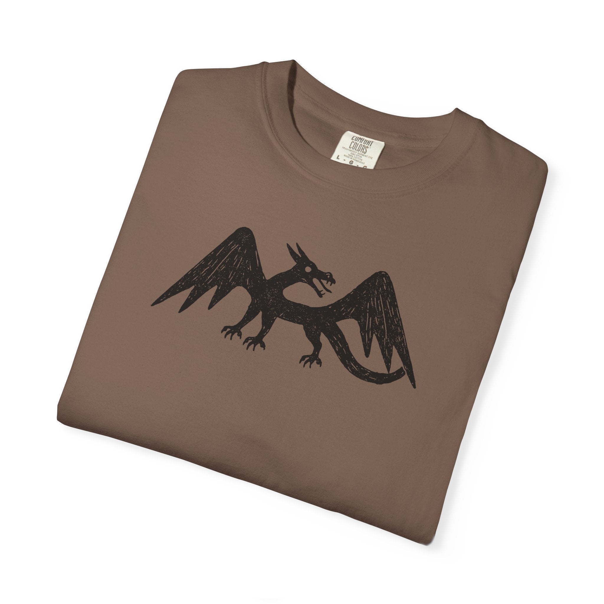 Black Heraldic Dragon T-Shirt | Medieval Crest, Gothic Fantasy