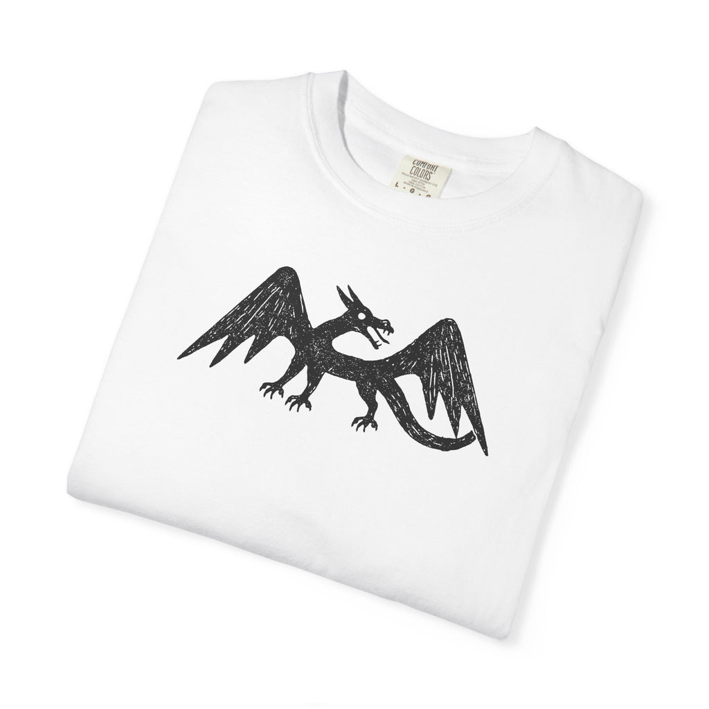 Black Heraldic Dragon T-Shirt | Medieval Crest, Gothic Fantasy